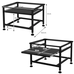 Waschmaschinen Untergestell Unterschrank 62,5x53,5x45 cm mit ausziehbarer Ablage in Schwarz ML-Design-ECD Germany New