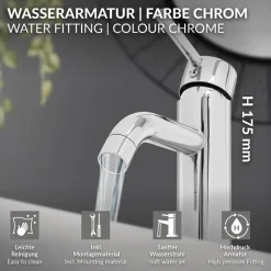 Waschtischarmatur fürs Badezimmer 150x54x175 mm Chrom aus Messing von LuxeBath-ECD Germany Hot