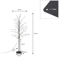 Weihnachtsdeko LED Baum mit 360 warmweißen LEDs IP44 150 cm-ECD Germany Hot