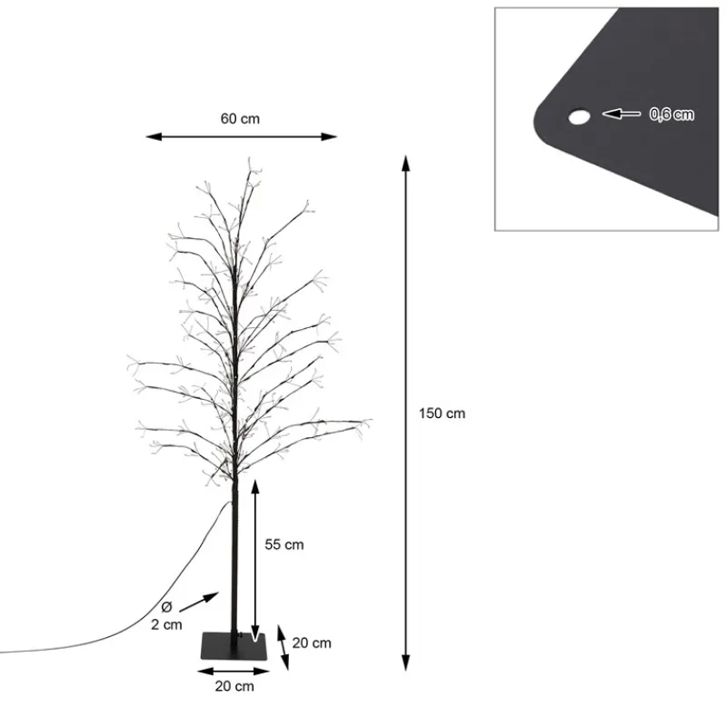 Weihnachtsdeko LED Baum mit 360 warmweißen LEDs IP44 150 cm-ECD Germany Hot