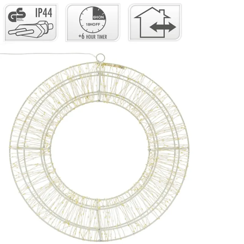 Weihnachtsdeko LED Kranz Ø 38cm warmweiß mit 960 LED's inkl. Timer-ECD Germany Best