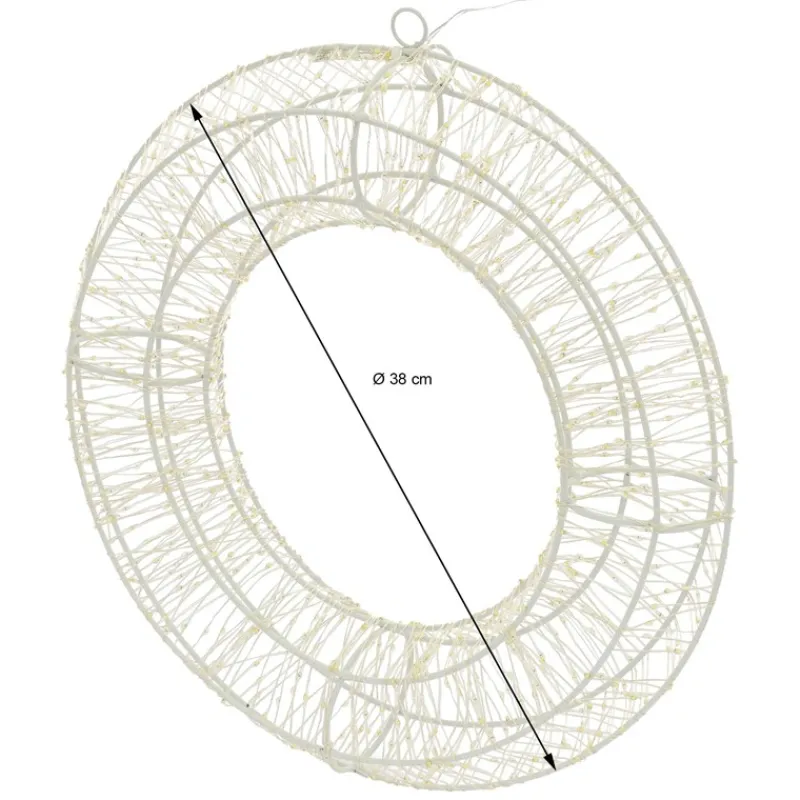 Weihnachtsdeko LED Kranz Ø 38cm warmweiß mit 960 LED's inkl. Timer-ECD Germany Best