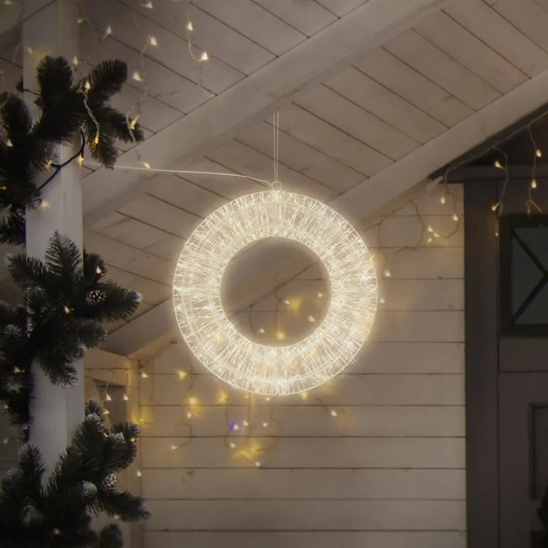 Weihnachtsdeko LED Kranz Ø 38cm warmweiß mit 960 LED's inkl. Timer-ECD Germany Best