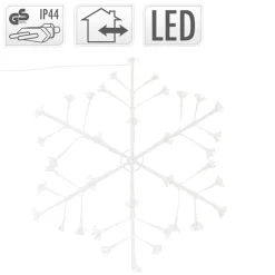 Weihnachtsdeko LED Schneeflocke mit 288 Warmweißen LEDs aus Metall-ECD Germany