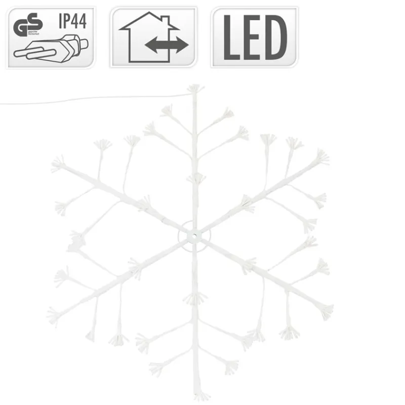 Weihnachtsdeko LED Schneeflocke mit 288 Warmweißen LEDs aus Metall-ECD Germany
