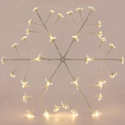 Weihnachtsdeko LED Schneeflocke mit 288 Warmweißen LEDs aus Metall-ECD Germany