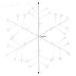 Weihnachtsdeko LED Schneeflocke mit 288 Warmweißen LEDs aus Metall-ECD Germany