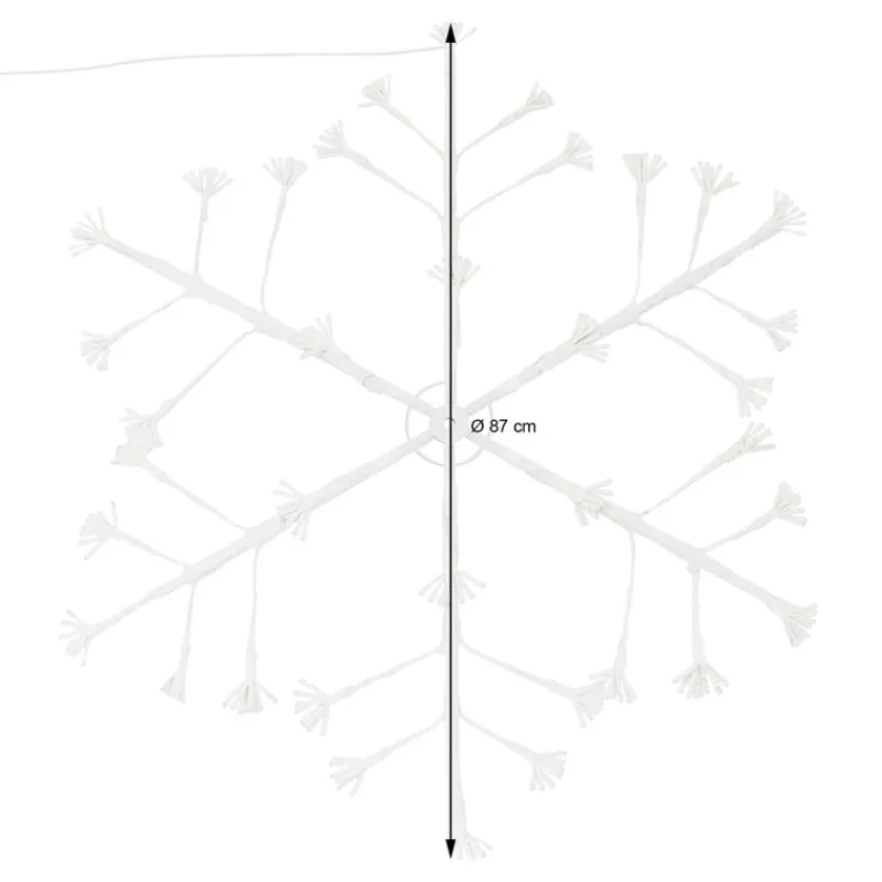Weihnachtsdeko LED Schneeflocke mit 288 Warmweißen LEDs aus Metall-ECD Germany