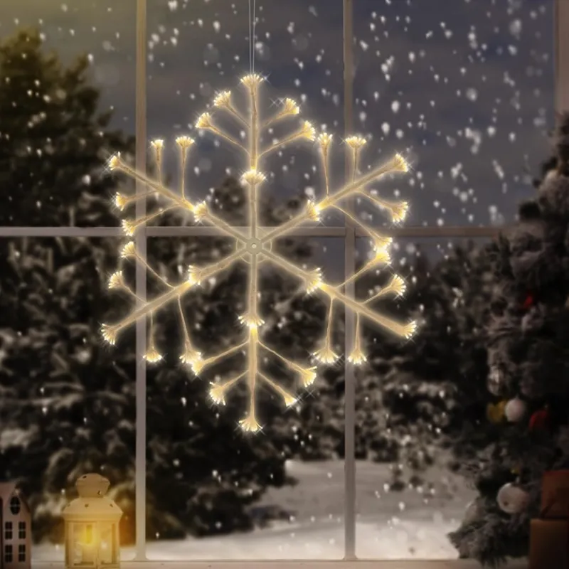 Weihnachtsdeko LED Schneeflocke mit 288 Warmweißen LEDs aus Metall-ECD Germany