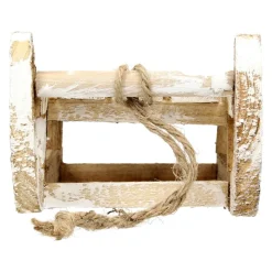 Weihnachtsdeko Schlitten mit 25 Warmweißen LEDs 31,5x14,5x10,5 cm Natur aus Holz-ECD Germany Hot