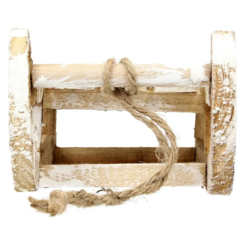 Weihnachtsdeko Schlitten mit 25 Warmweißen LEDs 31,5x14,5x10,5 cm Natur aus Holz-ECD Germany Hot