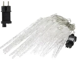 Weihnachtslichterkette LED Eiszapfen Lichterkette Kaltweiß 23 Zapfen 8 Leuchtmodi mit Timer-ECD Germany Online