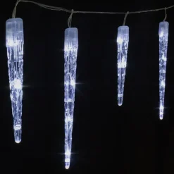 Weihnachtslichterkette LED Eiszapfen Lichterkette Kaltweiß 23 Zapfen 8 Leuchtmodi mit Timer-ECD Germany Online
