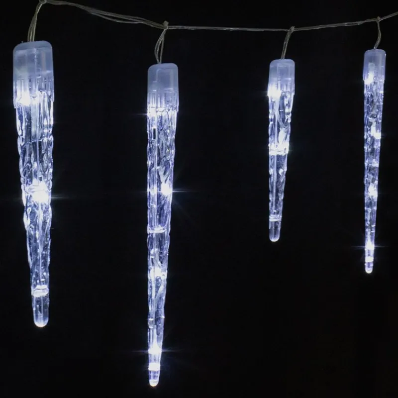 Weihnachtslichterkette LED Eiszapfen Lichterkette Kaltweiß 23 Zapfen 8 Leuchtmodi mit Timer-ECD Germany Online