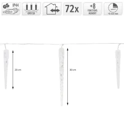 Weihnachtslichterkette LED Eiszapfen Lichterkette Kaltweiß 23 Zapfen 8 Leuchtmodi mit Timer-ECD Germany Online