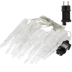 Weihnachtslichterkette LED Eiszapfen Lichterkette Kaltweiß 19 Zapfen 40 LEDs 8 Leuchtmodi mit Timer-ECD Germany Outlet