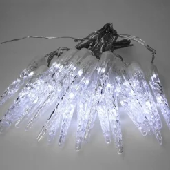 Weihnachtslichterkette LED Eiszapfen Lichterkette Kaltweiß 19 Zapfen 40 LEDs 8 Leuchtmodi mit Timer-ECD Germany Outlet