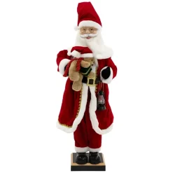 Weihnachtsmann 120 cm mit LED Licht Bewegung Sound Musik, Weihnachtsfigur für Innenbereich-ECD Germany Best