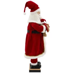 Weihnachtsmann 120 cm mit LED Licht Bewegung Sound Musik, Weihnachtsfigur für Innenbereich-ECD Germany Best