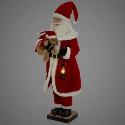 Weihnachtsmann 120 cm mit LED Licht Bewegung Sound Musik, Weihnachtsfigur für Innenbereich-ECD Germany Best