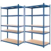 Werkstattregal 2er Set 200x100x50 cm Blau aus Metall und MDF Holzfaserplatte bis 875 kg-ECD Germany Hot