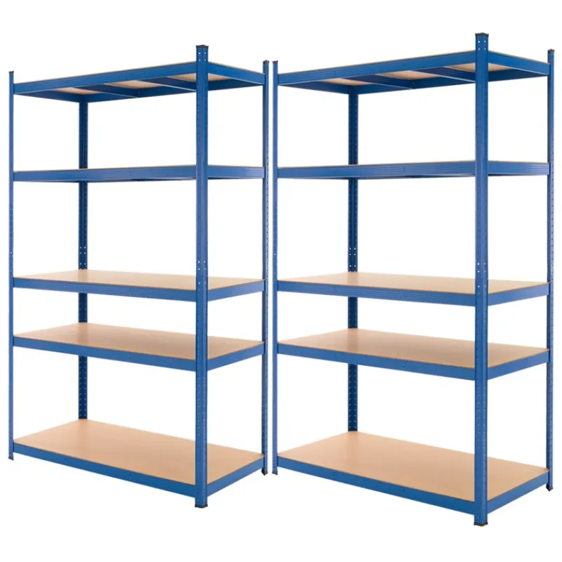 Werkstattregal 2er Set 200x100x50 cm Blau aus Metall und MDF Holzfaserplatte bis 875 kg-ECD Germany Hot