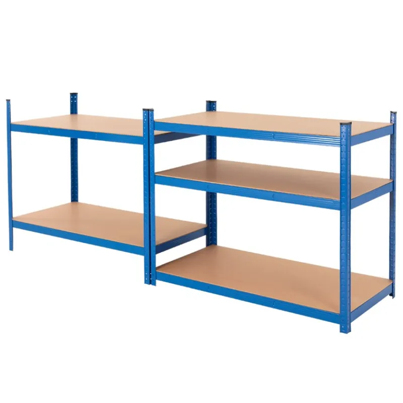 Werkstattregal 200x100x50 cm Blau aus Metall und MDF Holzfaserplatte bis 875 kg-ECD Germany Discount