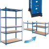 Werkstattregal 200x100x60 cm blau aus MDF Holzfaserplatte und Metall belastbar bis 875 kg-ECD Germany Outlet