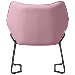 Wohnzimmersessel Loungesessel Rosa mit Rückenkissen bis 120 Kilogramm Polyesterbezug in Leinen Optik ML-Design-ECD Germany Hot