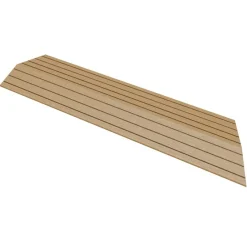 WPC Abschlussleiste 38x2x7,5 cm für WPC Bodenfliese Ecke rechts Teak ML-Design-ECD Germany New