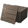 WPC Terrassenfliesen 30x30 cm 22er Set für 2m² Dunkelbraun in Holzoptik Balkon Bodenbelag mit Drainage und Klicksystem Terrassendielen Balkonfliesen-ECD Germany Clearance