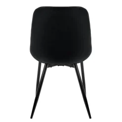 2x Esszimmerstuhl 2er Set Rauten Steppung Schwarz Samtbezug mit Metallbeinen inkl. Montagematerial ML-Design-ECD Germany Clearance