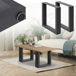 2x Tischbeine Bankkufen aus Vierkantprofilen 40x43 cm Anthrazit pulverbeschichtete Stahl-ECD Germany Clearance