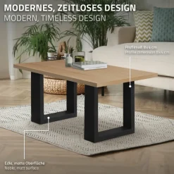 2x Tischbeine Bankkufen aus Vierkantprofilen 30x43 cm Schwarz pulverbeschichtete Stahl-ECD Germany Outlet