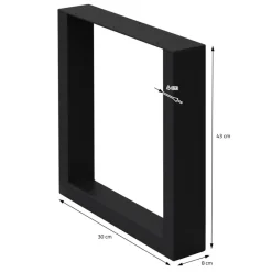2x Tischbeine Bankkufen aus Vierkantprofilen 30x43 cm Schwarz pulverbeschichtete Stahl-ECD Germany Outlet