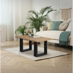 2x Tischbeine Bankkufen aus Vierkantprofilen 30x43 cm Schwarz pulverbeschichtete Stahl-ECD Germany Outlet