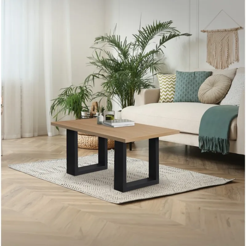 2x Tischbeine Bankkufen aus Vierkantprofilen 30x43 cm Schwarz pulverbeschichtete Stahl-ECD Germany Outlet