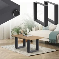 2x Tischbeine Bankkufen aus Vierkantprofilen 30x43 cm Anthrazit pulverbeschichtete Stahl-ECD Germany Sale