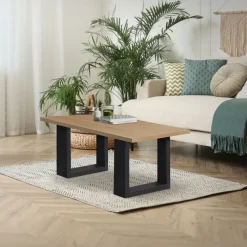 2x Tischbeine Bankkufen aus Vierkantprofilen 40x43 cm Schwarz pulverbeschichtete Stahl-ECD Germany Clearance