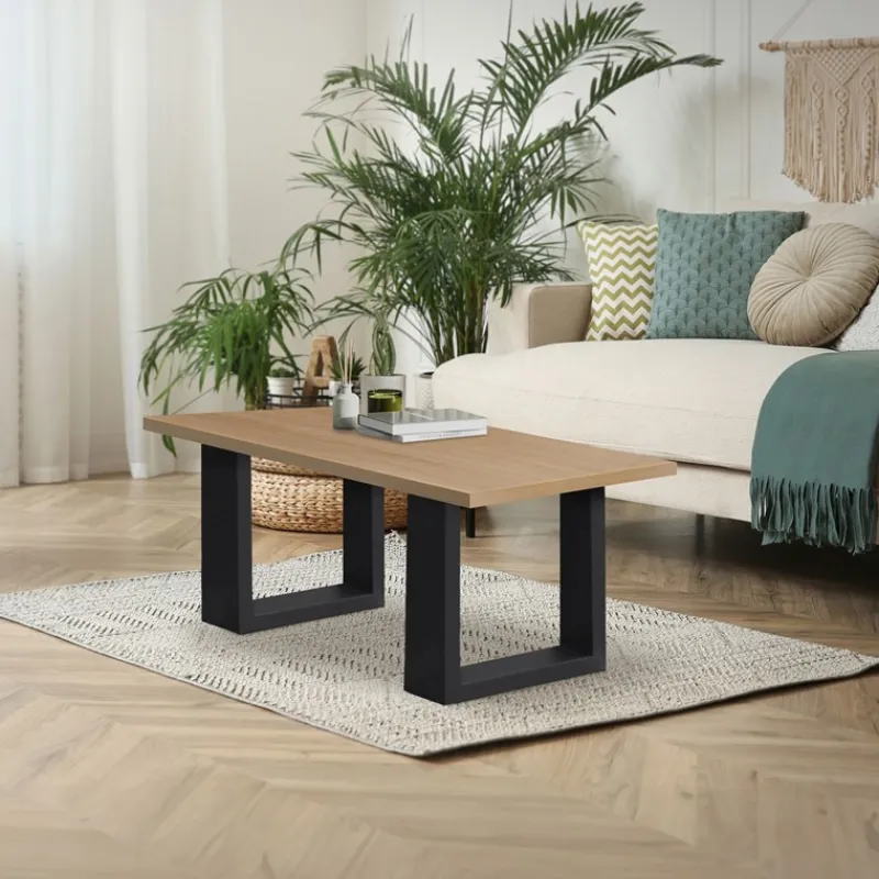 2x Tischbeine Bankkufen aus Vierkantprofilen 40x43 cm Schwarz pulverbeschichtete Stahl-ECD Germany Clearance