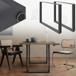 2x Tischbeine Tischkufen aus Vierkantprofilen 60x72 cm Anthrazit pulverbeschichtete Stahl-ECD Germany Online