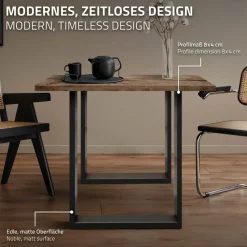 2x Tischbeine Tischkufen aus Vierkantprofilen 60x72 cm Anthrazit pulverbeschichtete Stahl-ECD Germany Online