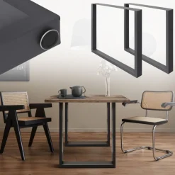 2x Tischbeine Tischkufen aus Vierkantprofilen 70x72 cm Anthrazit pulverbeschichtete Stahl-ECD Germany Online