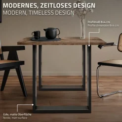 2x Tischbeine Tischkufen aus Vierkantprofilen 70x72 cm Anthrazit pulverbeschichtete Stahl-ECD Germany Online