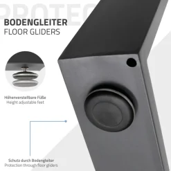 2x Tischbeine Tischkufen aus Vierkantprofilen 70x72 cm Anthrazit pulverbeschichtete Stahl-ECD Germany Online