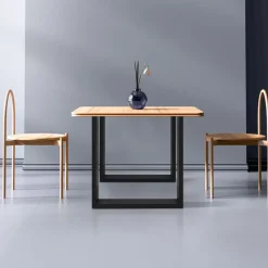 2x Tischbeine Tischkufen aus Vierkantprofilen 70x72 cm Schwarz, pulverbeschichtete Stahl-ECD Germany Outlet