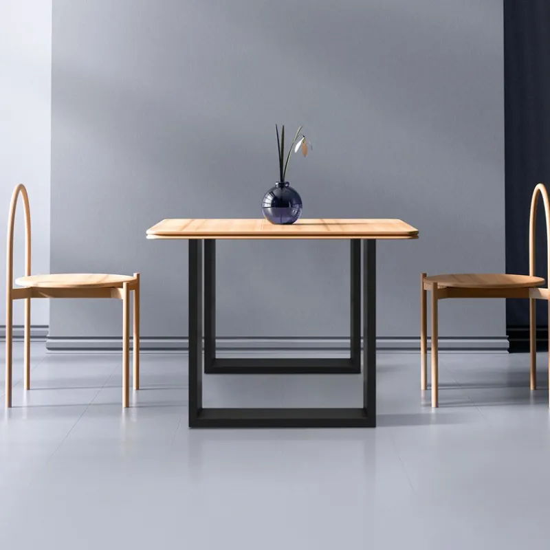 2x Tischbeine Tischkufen aus Vierkantprofilen 70x72 cm Schwarz, pulverbeschichtete Stahl-ECD Germany Outlet