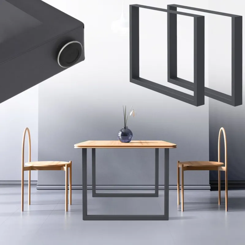 2x Tischbeine Tischkufen aus Vierkantprofilen 90x72 cm Anthrazit pulverbeschichtete Stahl-ECD Germany Clearance