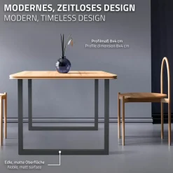 2x Tischbeine Tischkufen aus Vierkantprofilen 90x72 cm Anthrazit pulverbeschichtete Stahl-ECD Germany Clearance