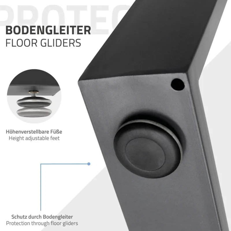 2x Tischbeine Tischkufen aus Vierkantprofilen 90x72 cm Anthrazit pulverbeschichtete Stahl-ECD Germany Clearance